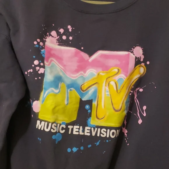 MTV Music Television Retro Graphic Sweatshirt Y2K 90s Vibeor - Picture 3 of 5